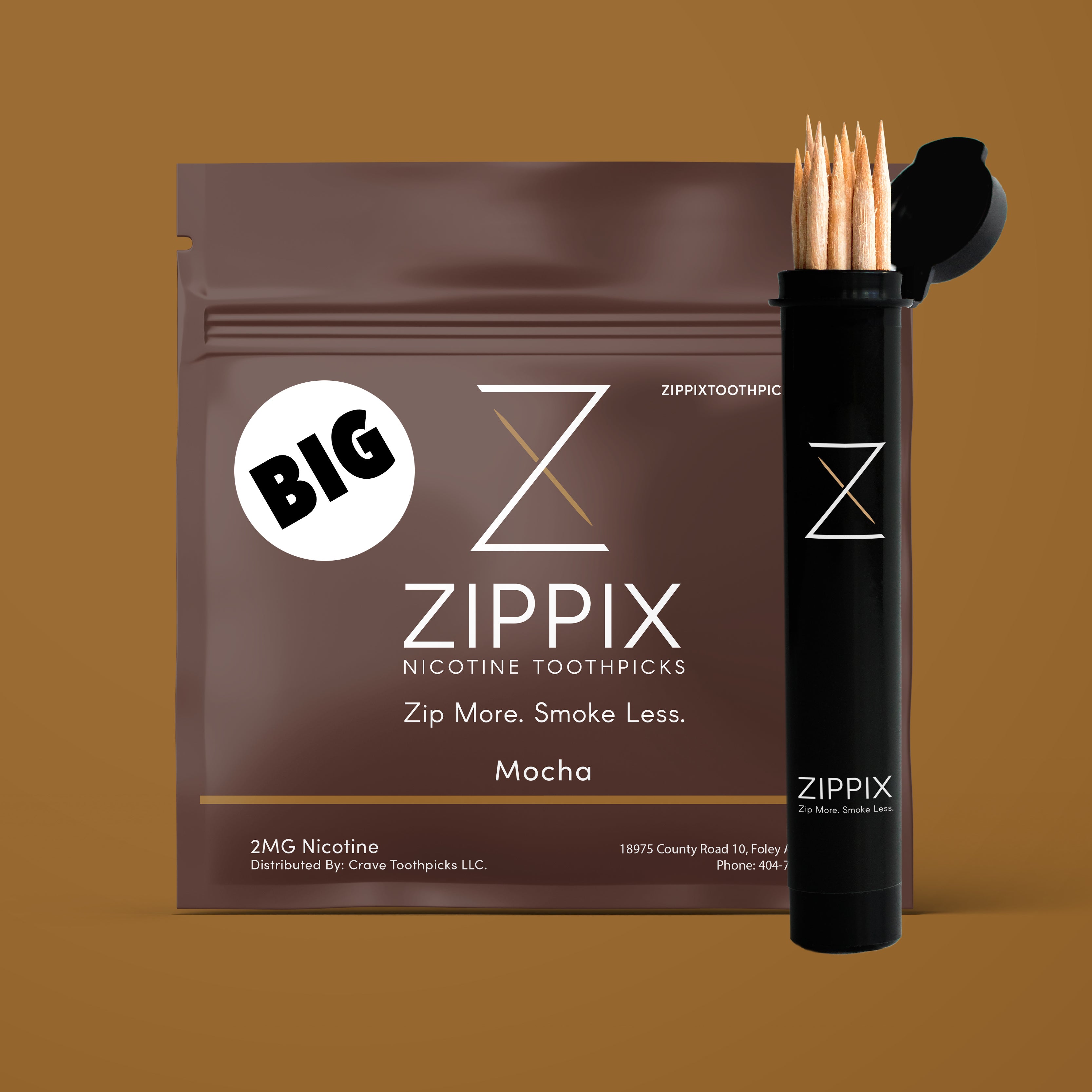 tobacco toothpicks Mocha ZipEnergy B12 + 30mg Caffeine 300 Count Pixotine are designed for oral use BIG Mocha Nicotine Toothpicks